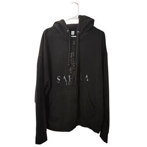 SAHARA Las Vegas Hotel Casino Official Logo Zip Up Hoodie Mens XL Black